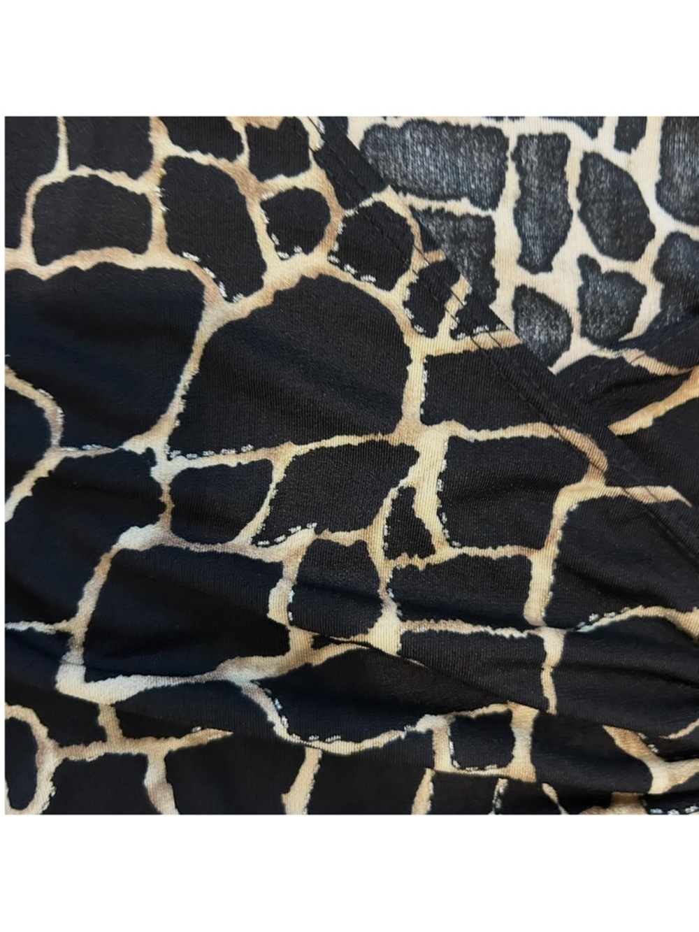 I.N. Studio Petite San Francisco Giraffe Print Ruched Side Top - Picture 6 of 6